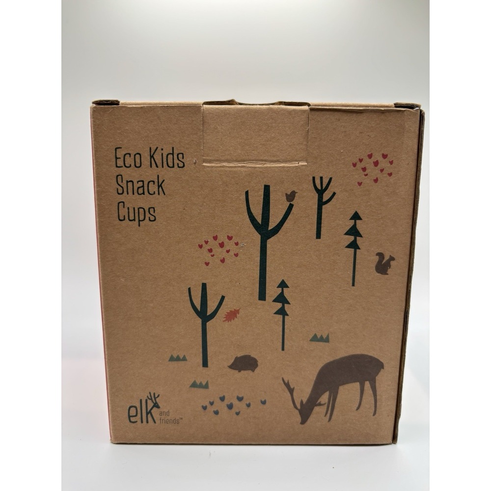 Set‎ of 2 Elk and friends baby/toddler/kids snack cups blush/sage